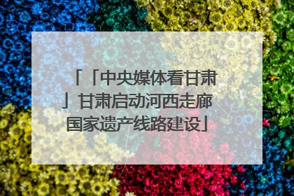 「中央媒体看甘肃」甘肃启动河西走廊国家遗产线路建设