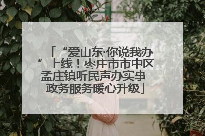 “爱山东·你说我办”上线！枣庄市市中区孟庄镇听民声办实事 政务服务暖心升级