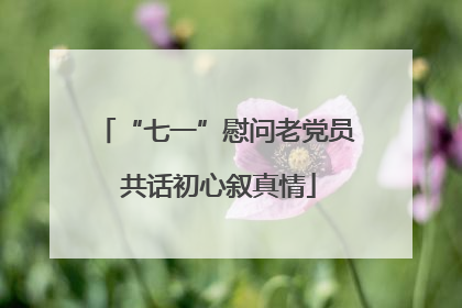 “七一”慰问老党员 共话初心叙真情