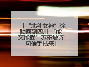 “北斗女神”徐颖回到四川 “能文能武”苏东坡诗句信手拈来
