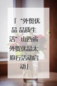 “外贸优品 品质生活”山西省外贸优品太原行活动启动