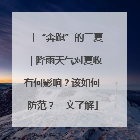 “奔跑”的三夏｜降雨天气对夏收有何影响？该如何防范？一文了解