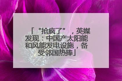 “抢疯了”，英媒发现：中国产太阳能和风能发电设施，备受邻国热捧