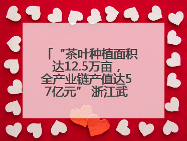 “茶叶种植面积达12.5万亩，全产业链产值达57亿元” 浙江武义茶产业全链发展“加速度”