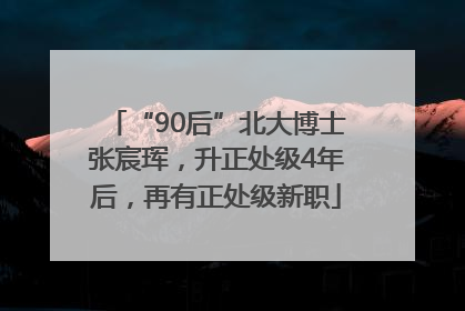 “90后”北大博士张宸珲，升正处级4年后，再有正处级新职