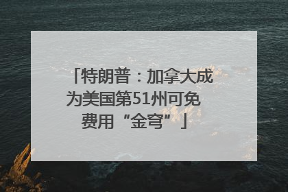 特朗普：加拿大成为美国第51州可免费用“金穹”