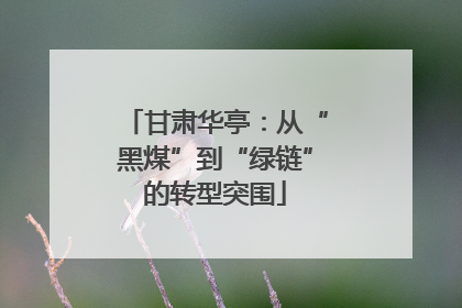 甘肃华亭：从“黑煤”到“绿链”的转型突围
