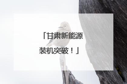 甘肃新能源装机突破！