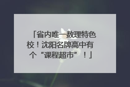 省内唯一数理特色校！沈阳名牌高中有个“课程超市”！