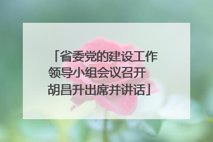 省委党的建设工作领导小组会议召开 胡昌升出席并讲话