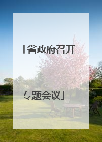 省政府召开专题会议
