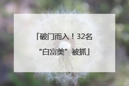 破门而入！32名“白富美”被抓