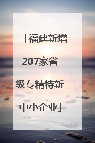 福建新增207家省级专精特新中小企业