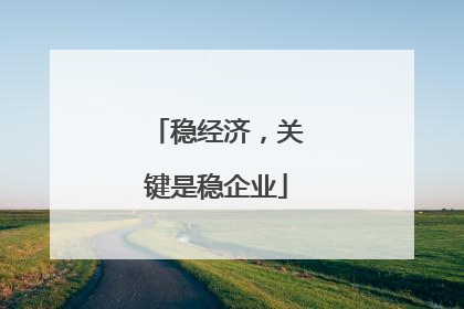 稳经济，关键是稳企业