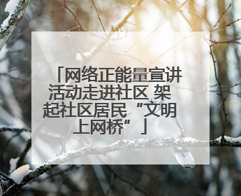 网络正能量宣讲活动走进社区 架起社区居民“文明上网桥”