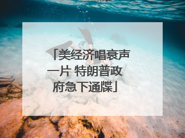 美经济唱衰声一片 特朗普政府急下通牒