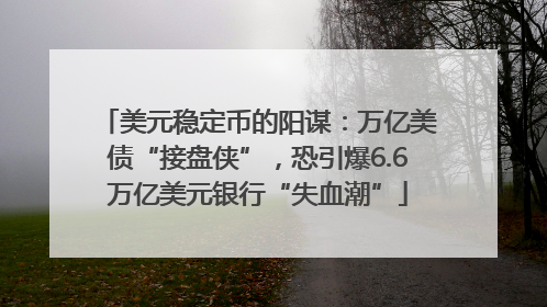 美元稳定币的阳谋：万亿美债“接盘侠”，恐引爆6.6万亿美元银行“失血潮”