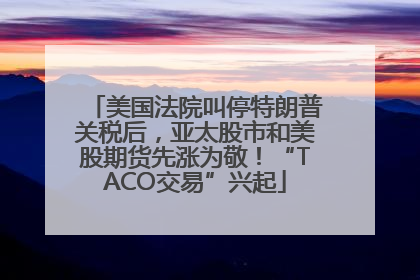 美国法院叫停特朗普关税后，亚太股市和美股期货先涨为敬！“TACO交易”兴起