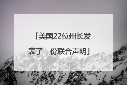 美国22位州长发表了一份联合声明