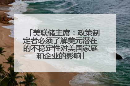 美联储主席：政策制定者必须了解美元潜在的不稳定性对美国家庭和企业的影响