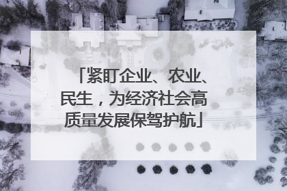 紧盯企业、农业、民生，为经济社会高质量发展保驾护航