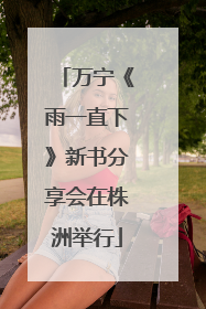 万宁《雨一直下》新书分享会在株洲举行