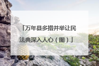 万年县多措并举让民法典深入人心（图）