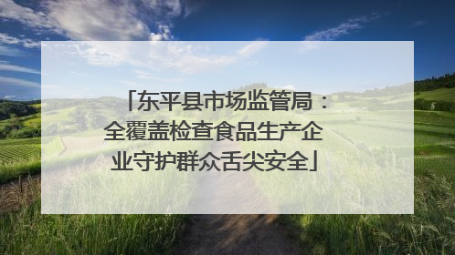 东平县市场监管局：全覆盖检查食品生产企业守护群众舌尖安全