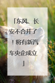 东风、长安不合并了！将有新汽车央企成立