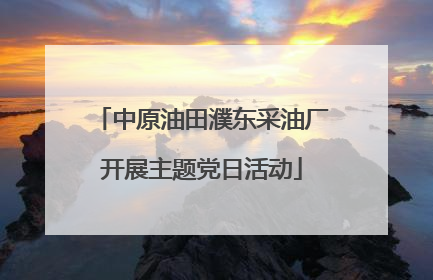 中原油田濮东采油厂开展主题党日活动