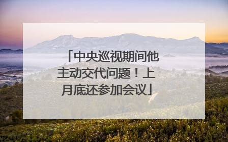 中央巡视期间他主动交代问题！上月底还参加会议