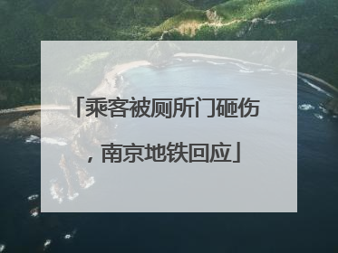 乘客被厕所门砸伤，南京地铁回应