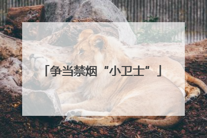 争当禁烟“小卫士”