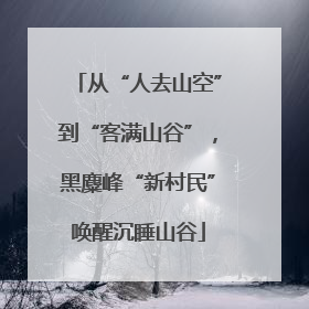 从“人去山空”到“客满山谷”，黑麋峰“新村民”唤醒沉睡山谷