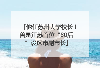 他任苏州大学校长！曾是江苏首位“80后”设区市副市长