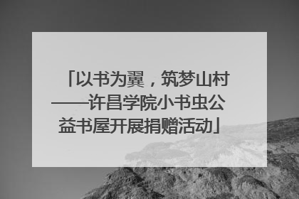 以书为翼，筑梦山村——许昌学院小书虫公益书屋开展捐赠活动