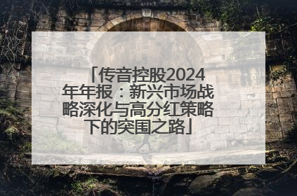传音控股2024年年报：新兴市场战略深化与高分红策略下的突围之路