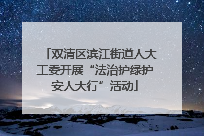 双清区滨江街道人大工委开展“法治护绿护安人大行”活动