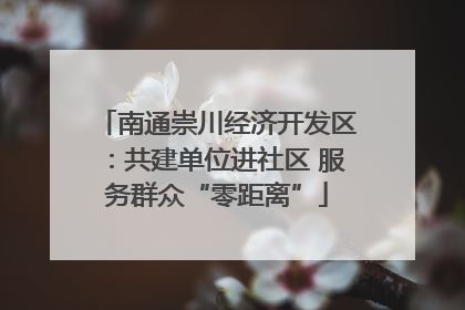 南通崇川经济开发区：共建单位进社区 服务群众“零距离”