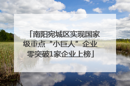 南阳宛城区实现国家级重点“小巨人”企业零突破1家企业上榜