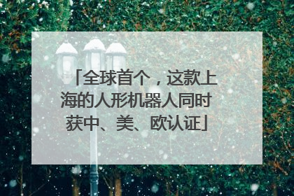 全球首个，这款上海的人形机器人同时获中、美、欧认证