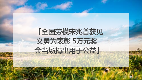 全国劳模宋兆普获见义勇为表彰 5万元奖金当场捐出用于公益