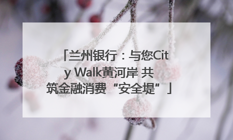 兰州银行：与您City Walk黄河岸 共筑金融消费“安全堤”