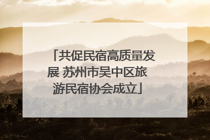 共促民宿高质量发展 苏州市吴中区旅游民宿协会成立