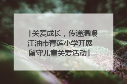关爱成长，传递温暖 江油市青莲小学开展留守儿童关爱活动