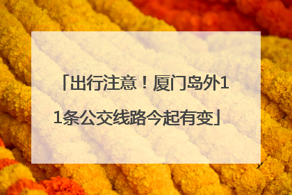 出行注意！厦门岛外11条公交线路今起有变