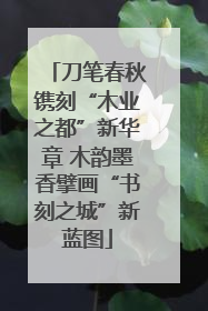刀笔春秋镌刻“木业之都”新华章 木韵墨香擘画“书刻之城”新蓝图