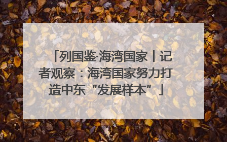 列国鉴·海湾国家丨记者观察：海湾国家努力打造中东“发展样本”