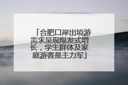 合肥口岸出境游需求呈现爆发式增长，学生群体及家庭游客是主力军