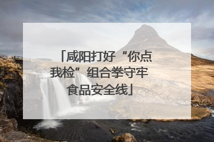 咸阳打好“你点我检”组合拳守牢食品安全线